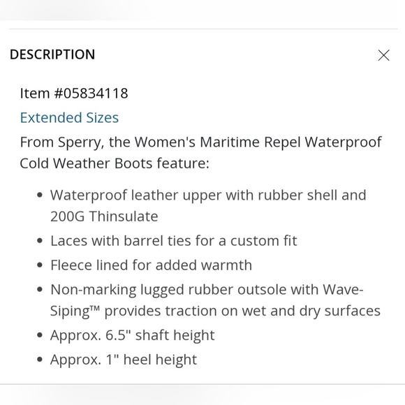 Sperry Maritime Repel Waterproof Boots NWOT - Picture 12 of 13